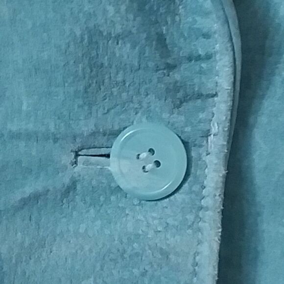 Suede Relativity Blazer Women's Jacket Sky Blue Fitted One Closure Y2K Fitted M - Picture 8 of 13